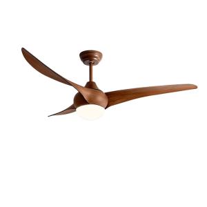 Quality High Quality 52-Inch DC Motor Remote Control Vintage Indoor 3-Piece Solid Wood Blade Decorative Ceiling Fan Light Electric Power wholesale