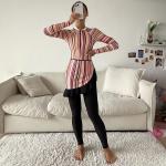 Conservative Muslimah Swim Wear Dubai Arab Islamic Bathing Suit Striped Long