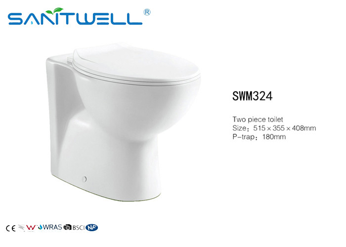 Chaozhou Popular Models Round P trap Washdown Rimless WC Back To Wall Toilet