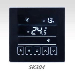 Quality 220V Central Air Conditioner Thermostat / Black Touch Screen Room Thermostat wholesale