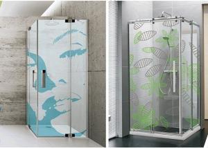 Quality Beautiful Custom Bathroom Shower Glass With Digital Printing Pattern wholesale