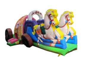 Quality Beautiful Commercial Inflatable Water Slides , Carriage Style Blow Up Water Slide wholesale