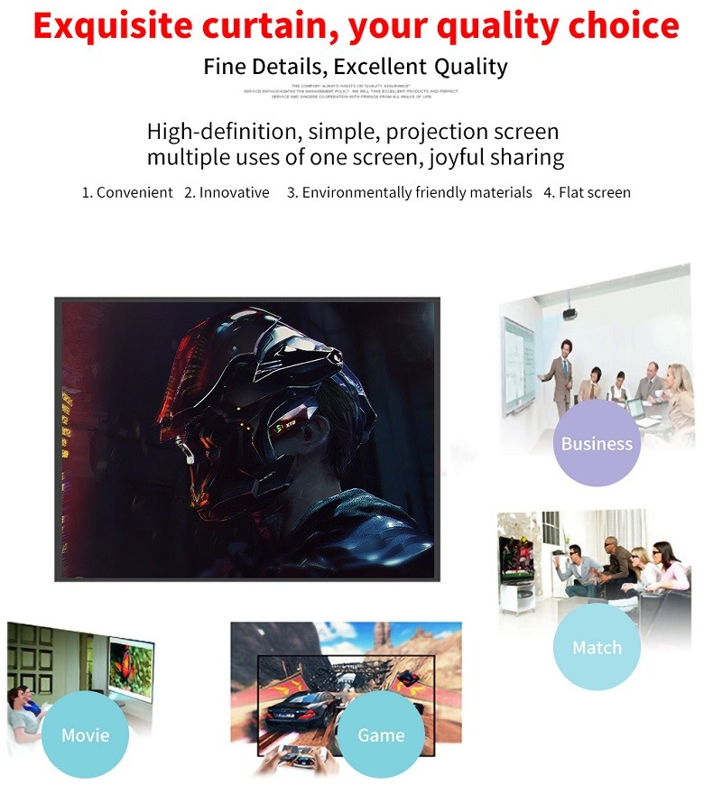 120 Inch Portable Foldable Soft Screen Spandex Customizable Projector Screen For Educational Business Anti-Wrinkle
