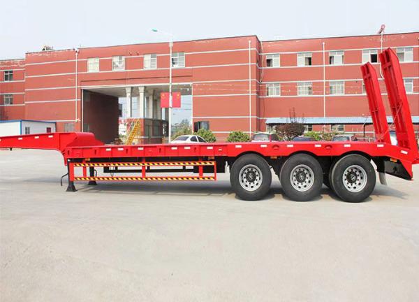 Strength Multi Flat Truck Low Flat/ Low Bed Semi-Trailer 70--100 Tons For Self