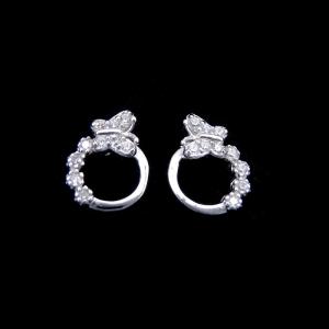 Quality Beautiful Sterling Silver Butterfly Earrings Plated Rhodium 925 Silver Jewellery wholesale