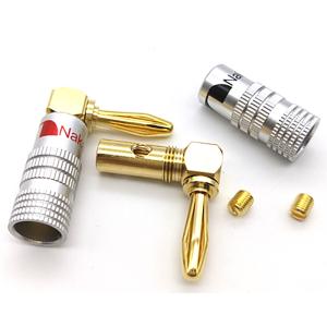 Quality Dia 4mm Male Nakamichi Banana Plugs 90 Degree 24K Multipurpose wholesale