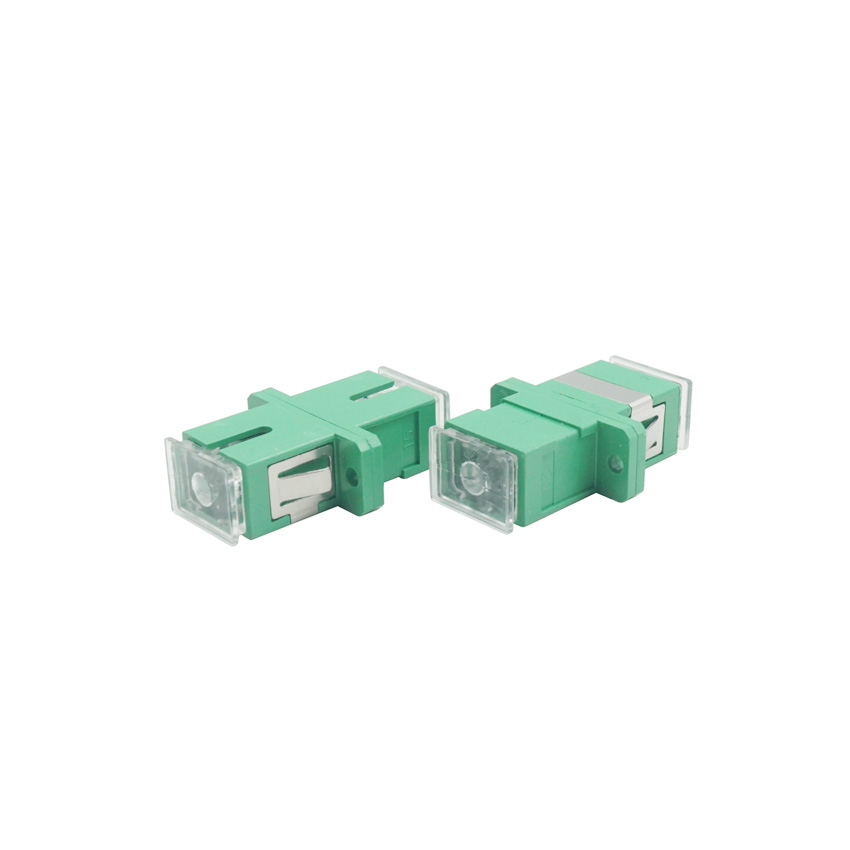 SC APC UPC Fiber Optic Adapter Single Mode Simplex With Dust Cap