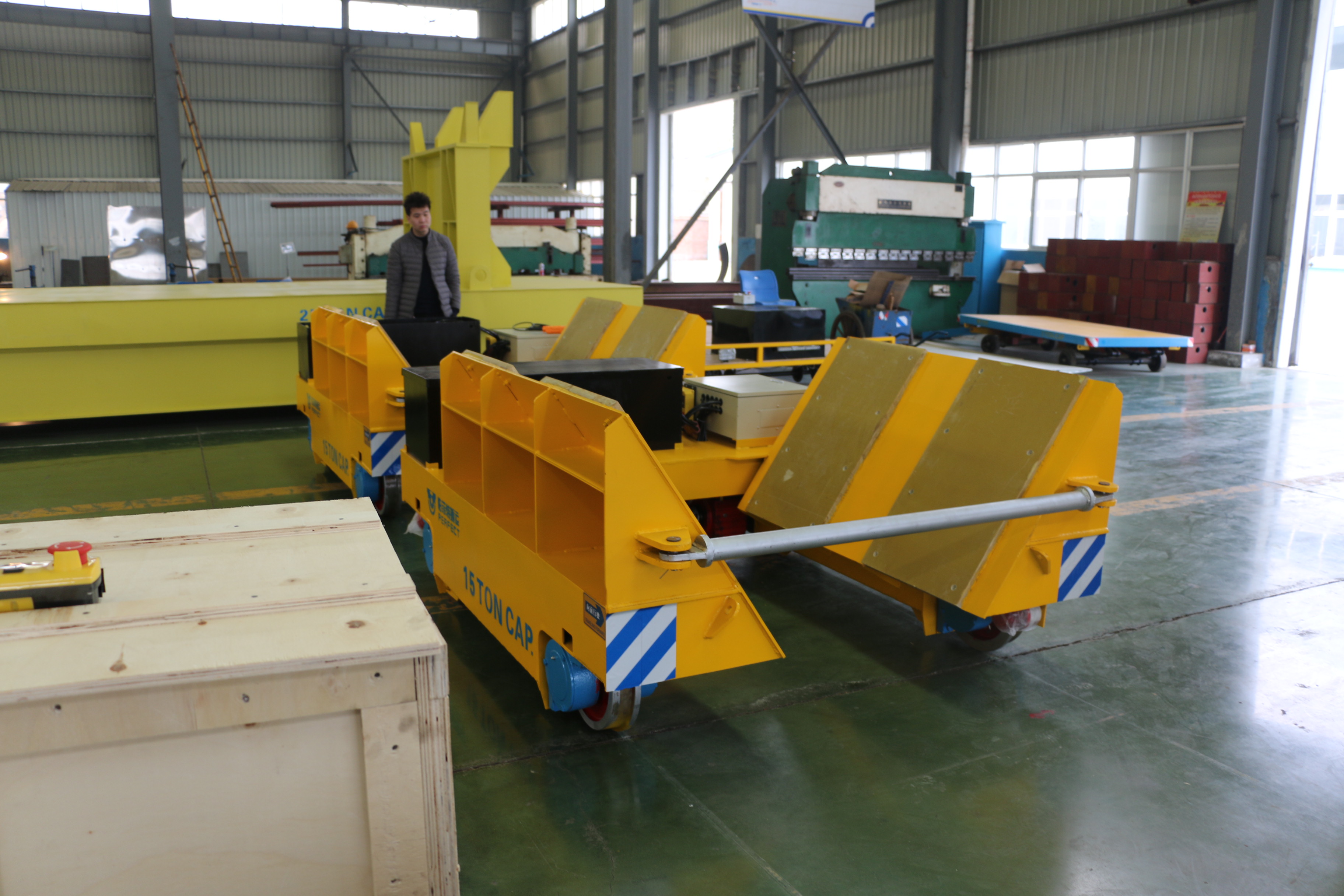 PLC System Remote Controlled Battery Motorized Steel Coil Transfer Car on Rails for Aluminum Coiling Plant