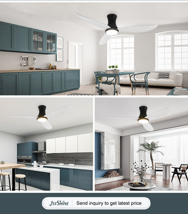 Low Ceiling Safety Protect LED Ceiling Fan with 6 Speed Choice and Elegant Design