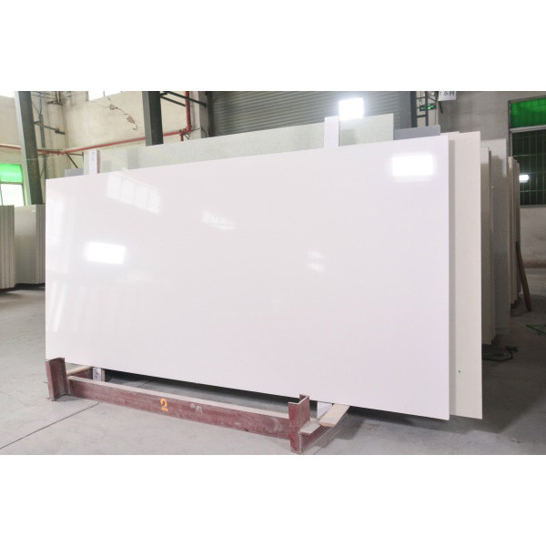 Spotless 3000*1600MM Plain White Artificial Quartz Stone For Kitchen