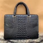 Alligator Leather Zipper Closure Businessmen Portfolio Bag Large Laptop Handbag