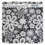 Garment Crochet Embroidered Lace Fabric , Eco - Friendly Dyeing
