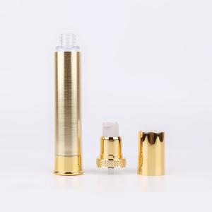 Quality Plastic Plating Ribbed Shoulder 20ml 30ml Cosmetic Pump Bottle wholesale
