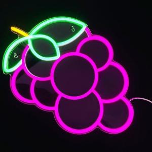 Quality Custom Logo Neon Light for Advertising Board Purple Grape Drop Shipping Wedding Sign wholesale