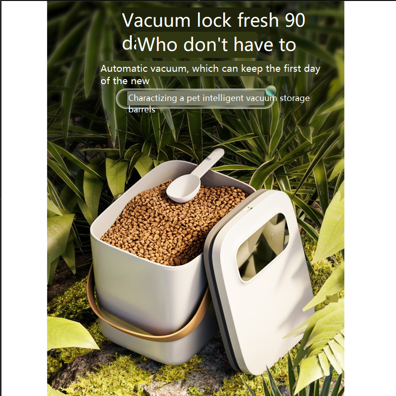 ABS 2023 White Vacuum Moisture-proof Pet Food Storage Container for Dog and Cat Snacks