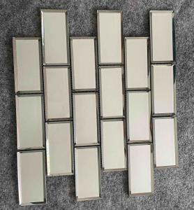Quality Iridescence 1.36kgs Subway Glass Mosaic Tile , Countertop 300x300mm Decor Floor Tiles wholesale
