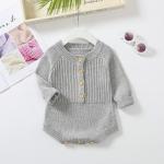 Baby Boys And Girls Knitted Romper Babies Sweater Jumpsuit Unisex Solid Kids