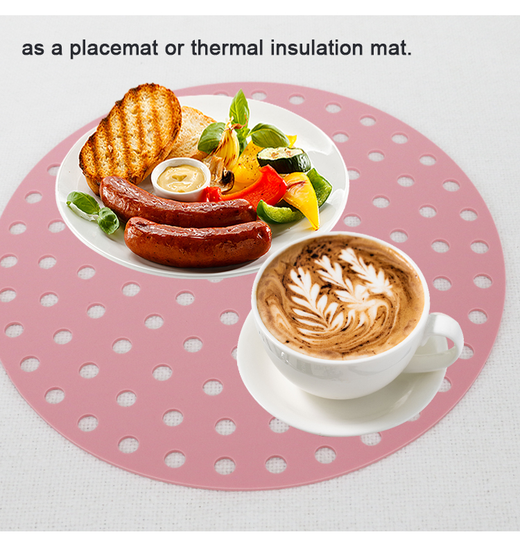 Custom Reusable Silicone Kitchenware Set , Air Fryer Silicone Pad Round Square Shape