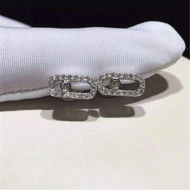 Luxury jewelry Mk With diamond stud earrings 18k white gold yellow gold rose gold diamond Stud earrings
