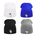 Autumn Acrylic Beanie And Caps Unisex Cute Astronaut Embroidery