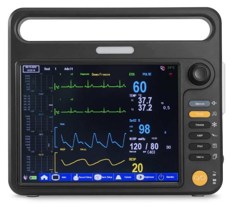 12.1 Inch Cardiac Patient Monitor MultiParameter With EtCO2 Sensor