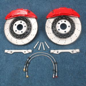 Quality Auto Red 6 Pot Brake Calipers 9N With 380x36mm Drilled Grooved Disc For Audi Brake Calipers wholesale