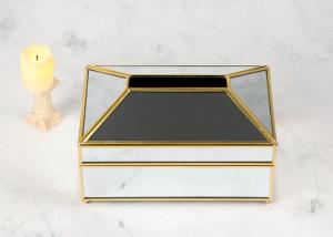 Quality Geometric glass greenhouse glass golden artifact pumping paper tissue box living bedroom decoration pumping paper box wholesale