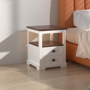 Quality White Wooden Nightstand with Drawers in Bedroom wholesale