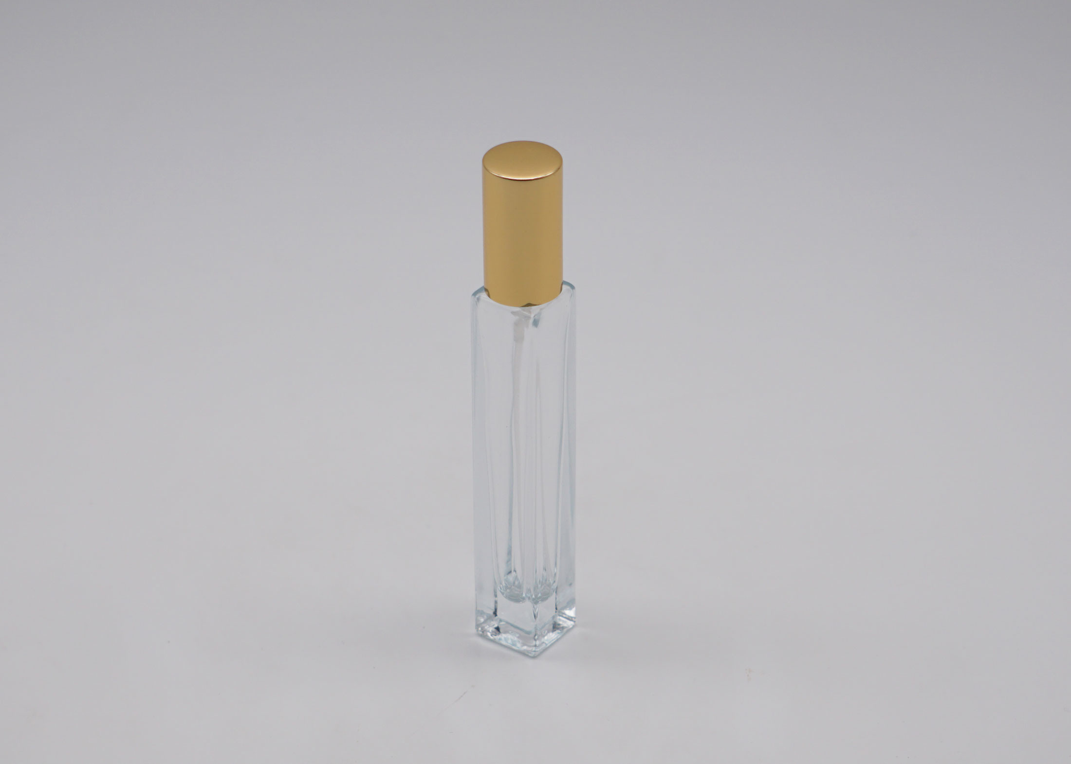 Square Cologne Perfume Tester Bottle With Gold Aluminum Spray Pump