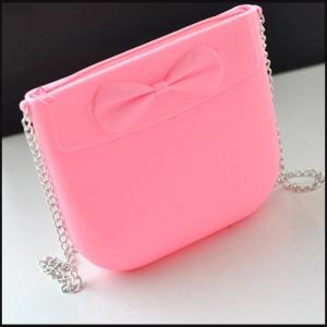 Quality Silicon Zipper Shoulder Bag With Bowknot promotion gift wholesale