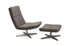 Quality North Europe style fabric leisure chair with ottoman wholesale