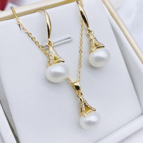 Natural Pearl necklace jewelry set Natural freshwater pearls beaded pearls made