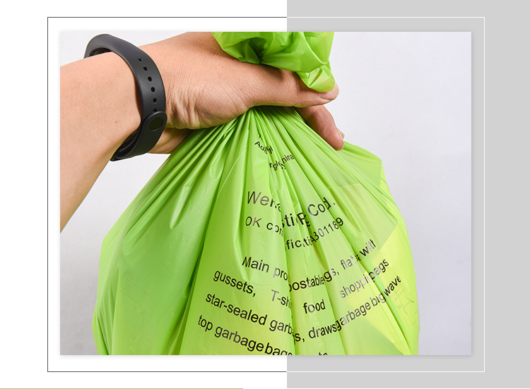 Custom Compost Poly Bag for Household Products Biodegradable Rubbish and Garbage Bags