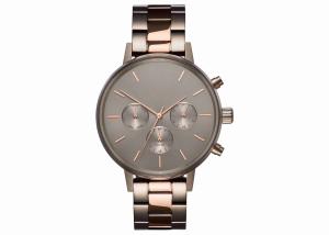 Quality Burshed and polished band stainless steel chronograph brand watches men wholesale