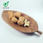 Hand Carved Diy Wood Serving Tray , Wooden Coffee Table Tray Leaf Shaped