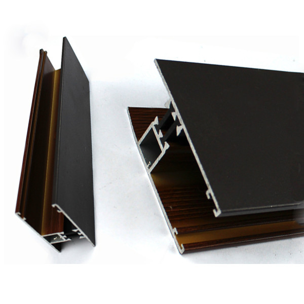 Industrial Wood Finish Aluminium Profiles For Polycarbonate Sheet OEM / ODM
