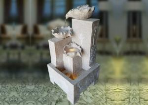 Quality Square Base Lotus Sandstone Water Fountain wholesale