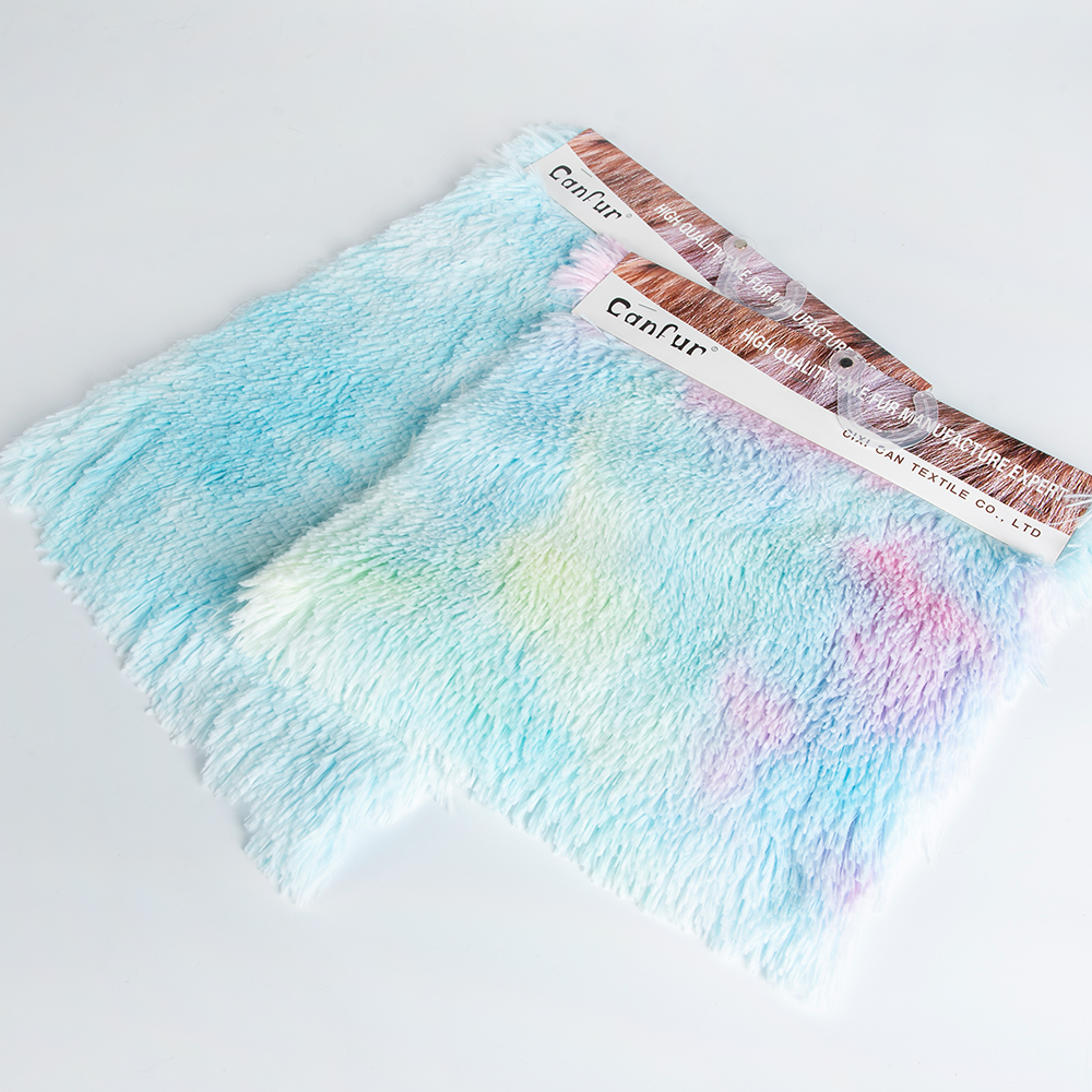Tie Dye PV Fabric in Plush Pattern for 100% Polyester Carpet/Toy/Garment/Pet Mat