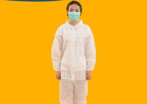 Quality Non Woven Disposable Waterproof Coveralls Anti Bacterial With Collar wholesale