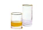 Golden Rim 155mm Lead Free Crystal Drinking Glasses , Highball 17 Oz Drinking