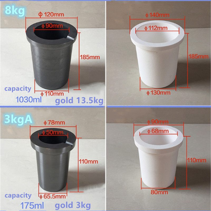 High Pure Graphite Materials 1kg 2kg 3kg 4kg 5kg Quartz Crucible for Gold Silver Melting