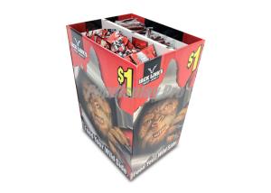 Quality Store Eye Catching Cardboard Trash Bins 2 Segments For FMCG Snacks wholesale