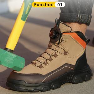 Quality Microfiber Leather Safety Boots Black Safety Shoes Rubber Non-slip Work Shoes Security Work Boots wholesale