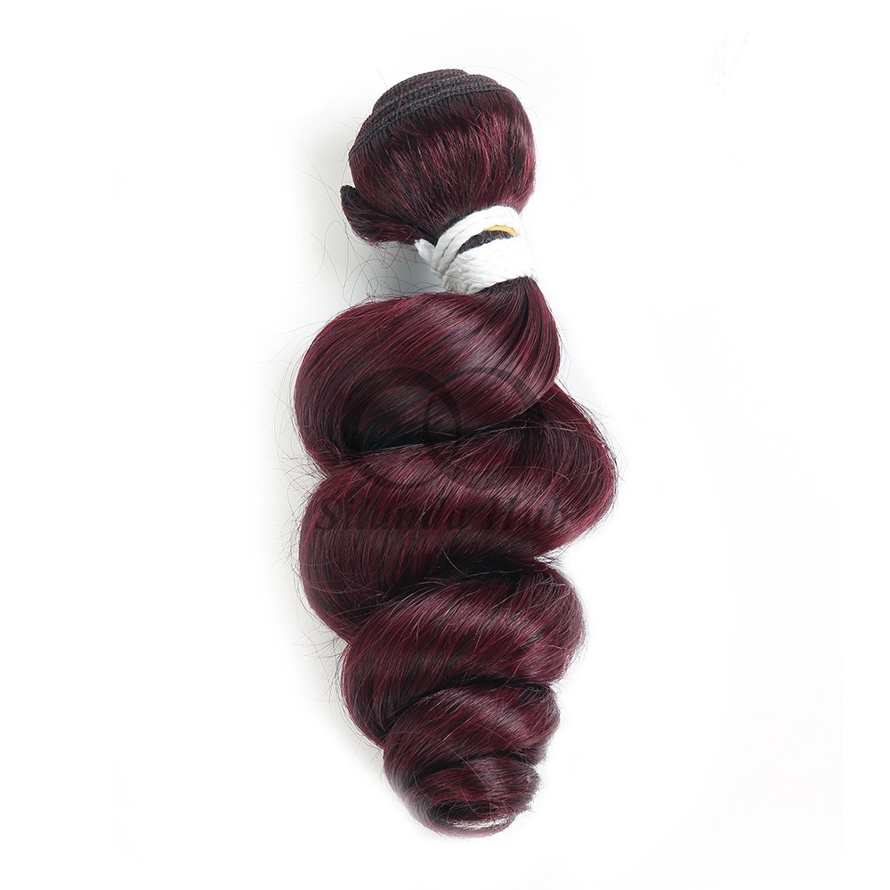#99J Dark Wine Loose Wave Remy Human Hair Bundles Sew In Weave Bundles Brazilian Bundle Deals