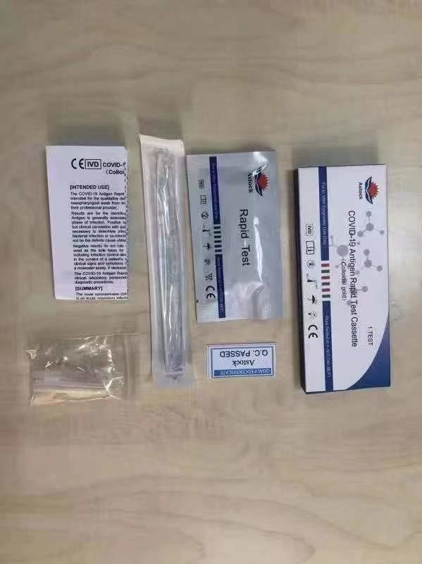 Factory Wholesale Cov-19 Test Kit Antigen Rapid Test Cassette Colloidal gold Siliva Nose Saliva Test