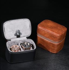 Quality TWO WATCH COLLECTION JEWELRY BOX CROSS-BORDER STRAP STORAGE COWHIDE WATCH BOX JEWELRY BOX PORTABLE wholesale