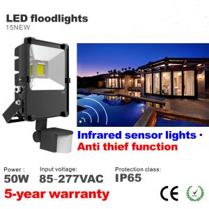 Quality 50W LED Floodlight PIR Infrared induction Motion sensor High lumens Flooding Spotlight wholesale
