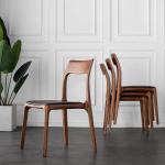 Modern Nordic Solid Ash Wood Dining Chair Antique PU Leather Furniture