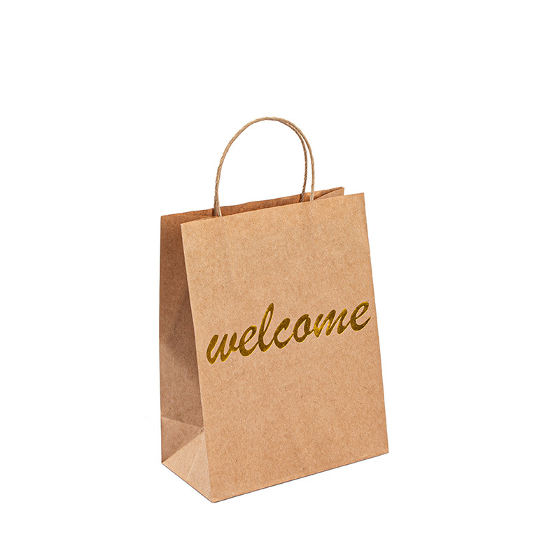 Uncoated Durable T Shirt Paper Bag Customized For Takeaway Packaging