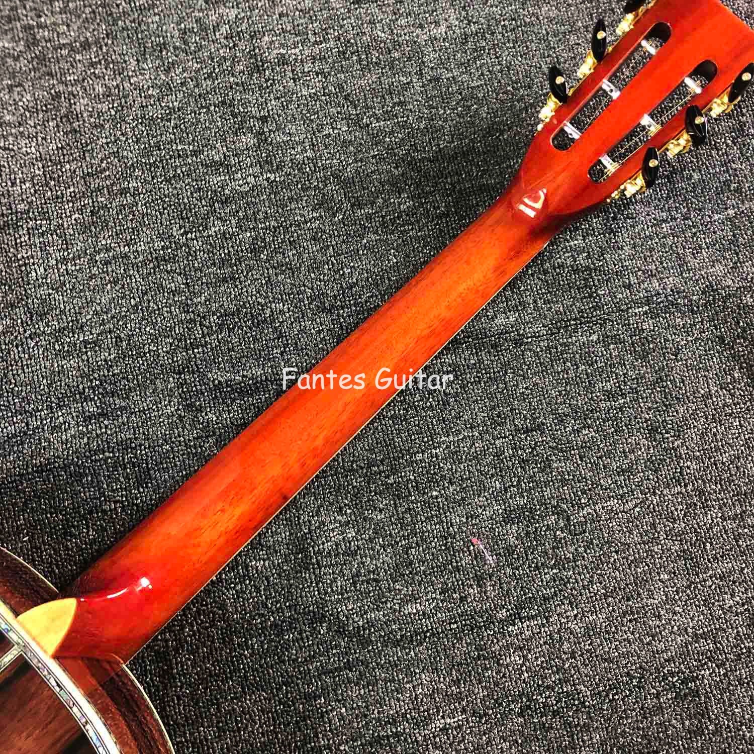 Custom Solid Cocobolo Back Side Real Abalone Inlay D Body Dreadnought Acoustic Guitar in Sunburst Color